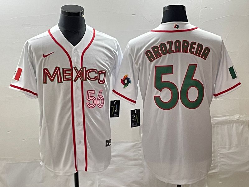 Men 2023 World Cub Mexico #56 Arozarena White green Nike MLB Jersey 9->more jerseys->MLB Jersey